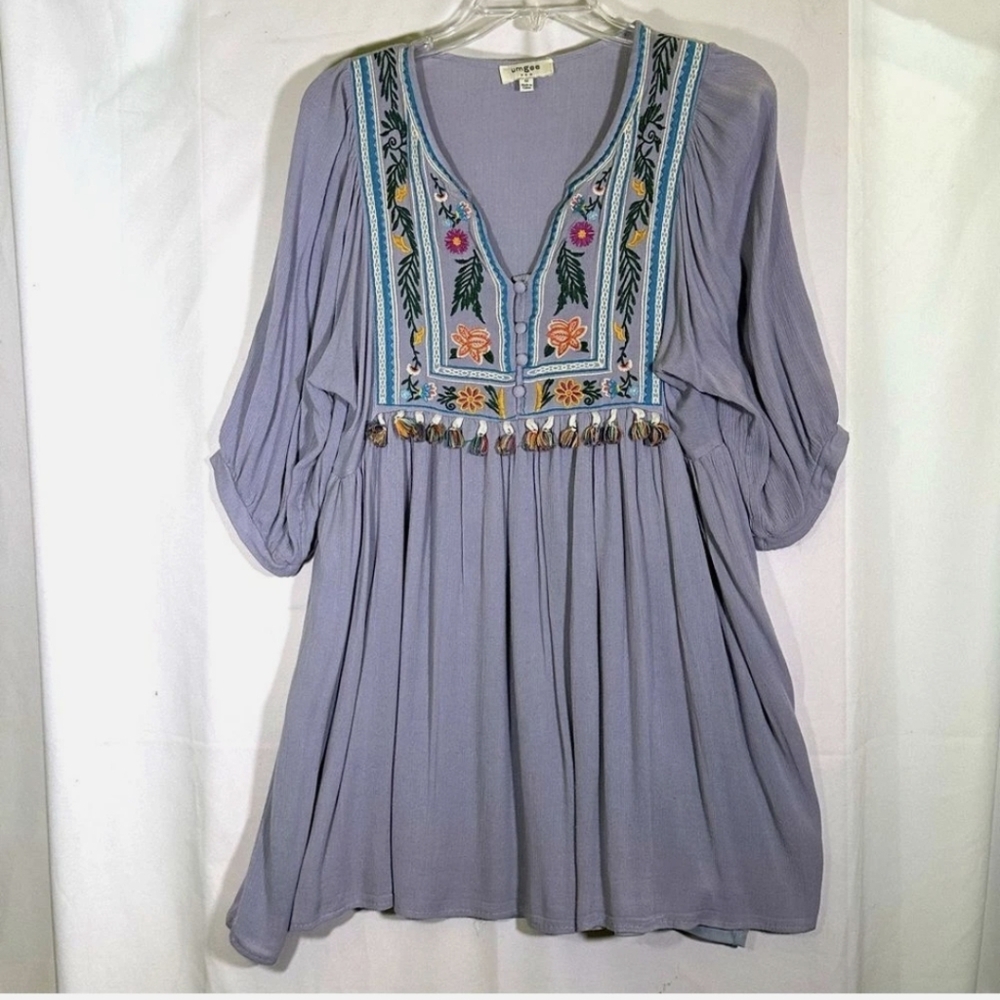 Embroidered Boho Tunic Dress